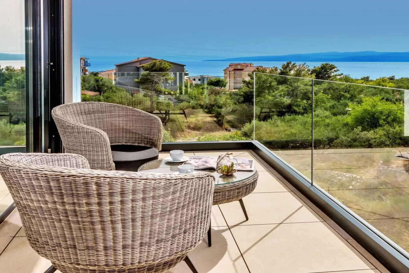 Luxury Villa Delight I – Promajna, Heated Pool - Terrasbalkon