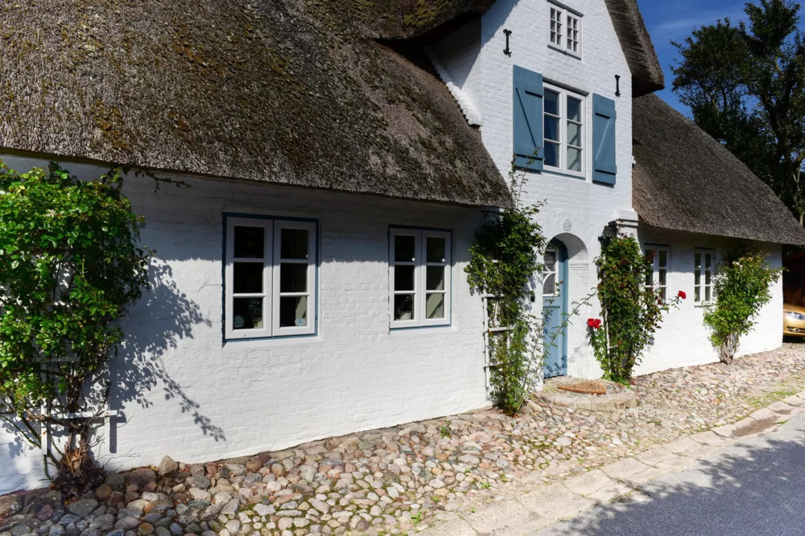 Doppelhaus in Oldsum auf Föhr-Haus 1 - Buitenkant zomer