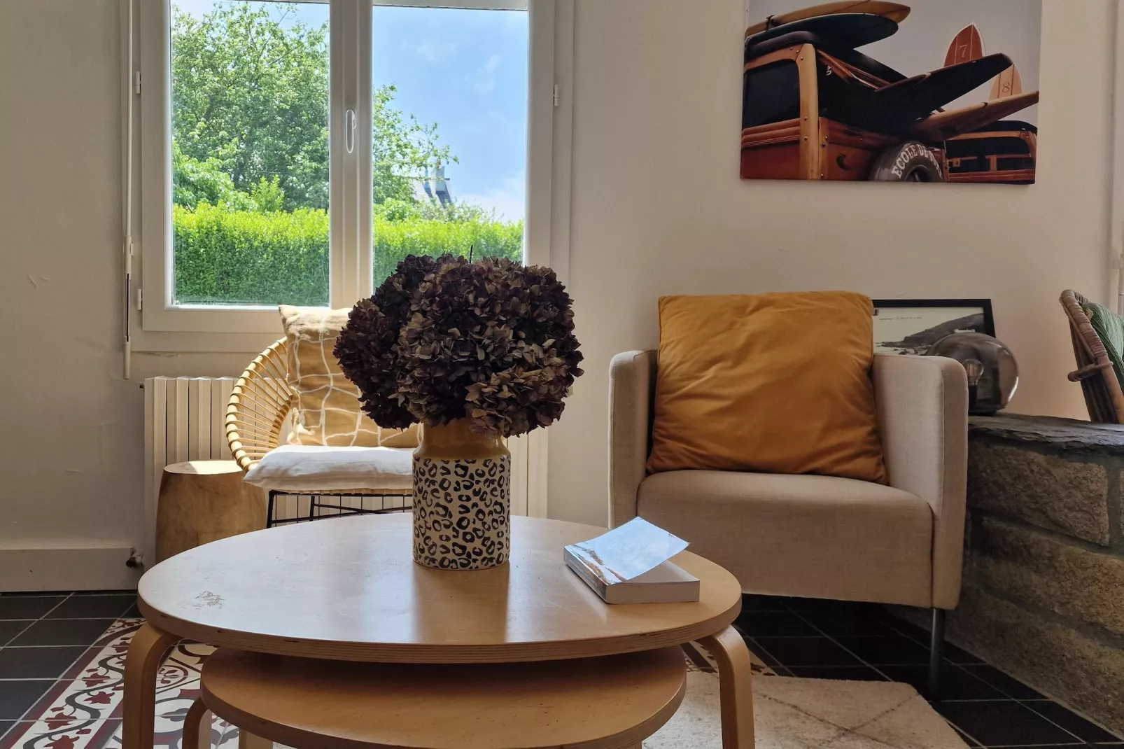 Holiday home in Locquirec - Woonkamer