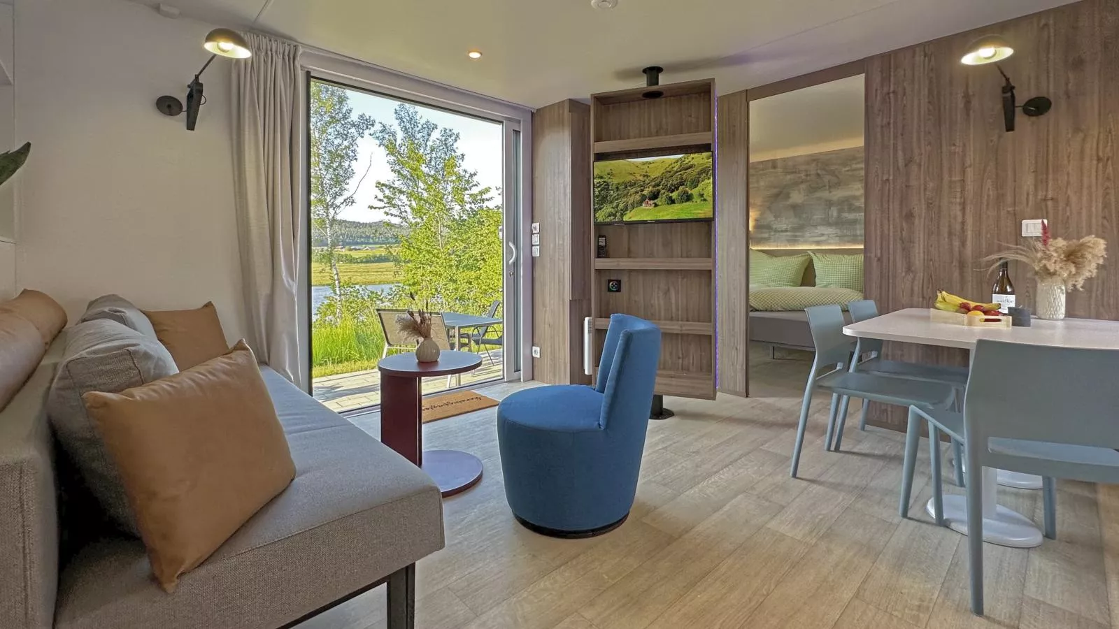 Feriendorf Seeblick - Tiny Chalet Nr 8 - Woonkamer