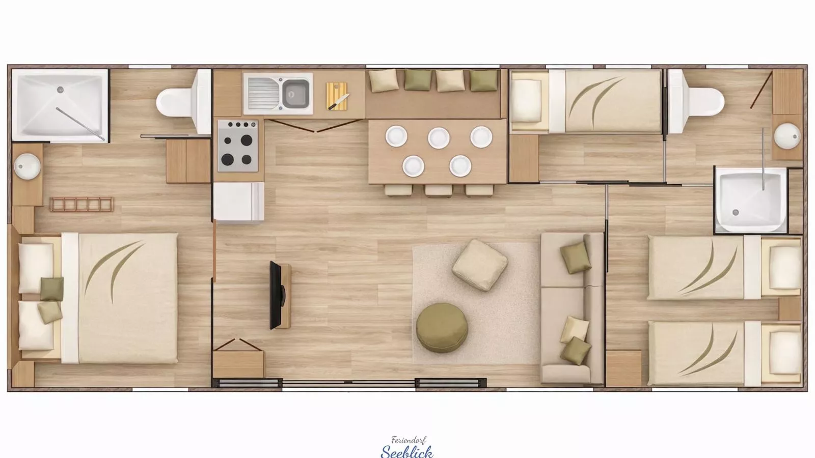 Feriendorf Seeblick - Tiny Chalet Nr 4 - Plattegrond