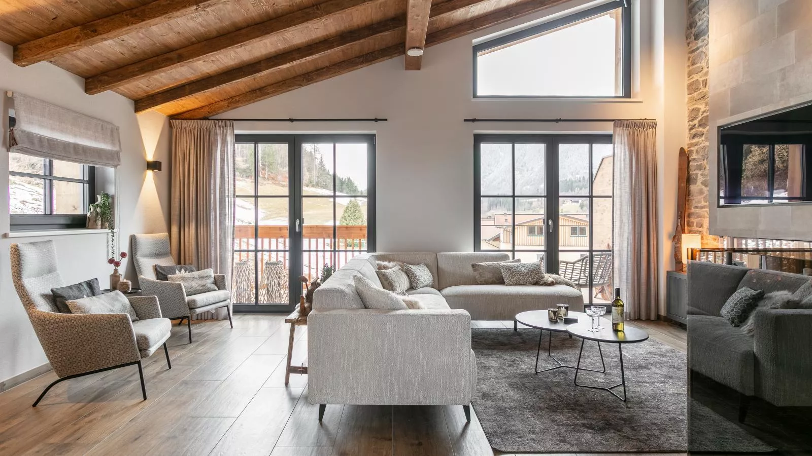 Chalet Gipfel Lodge Alpine Style - Woonkamer