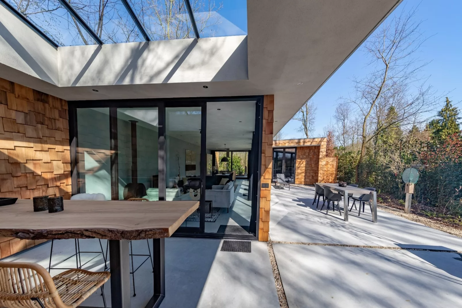 Houten Boshuis - Terrasbalkon