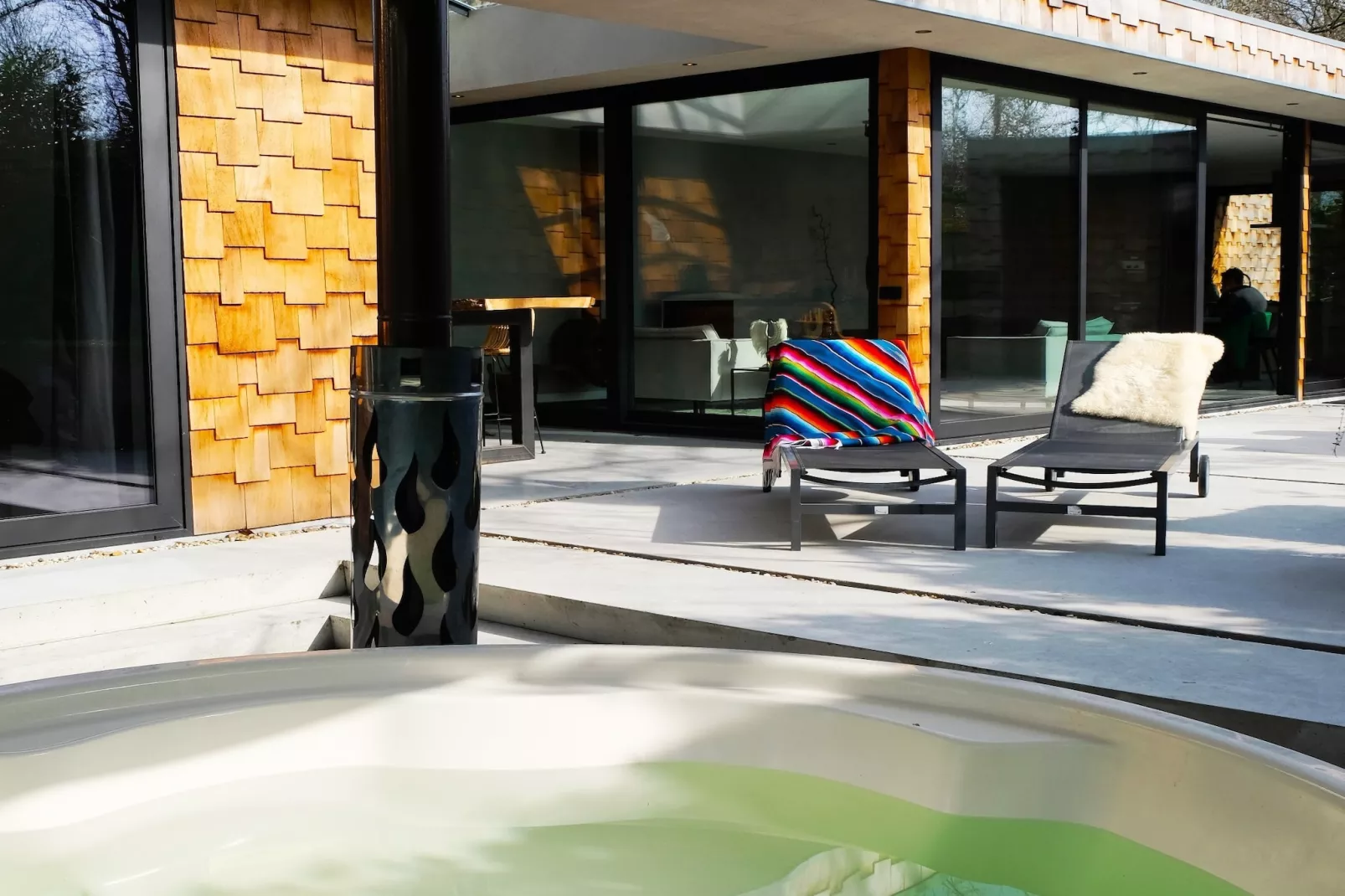 Houten Boshuis - Terrasbalkon