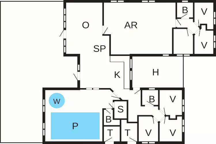 14 persoons vakantie huis in Væggerløse - Plattegrond