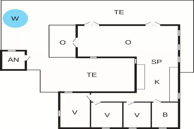 Marielyst Villa vlakbij de kust - Plattegrond