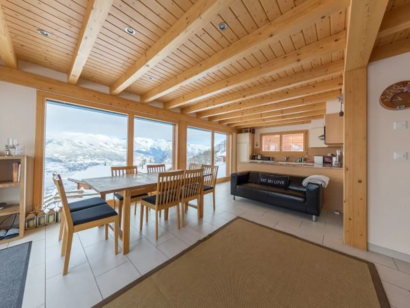 Chalet Nid Blanc wood burning hottub - Binnen