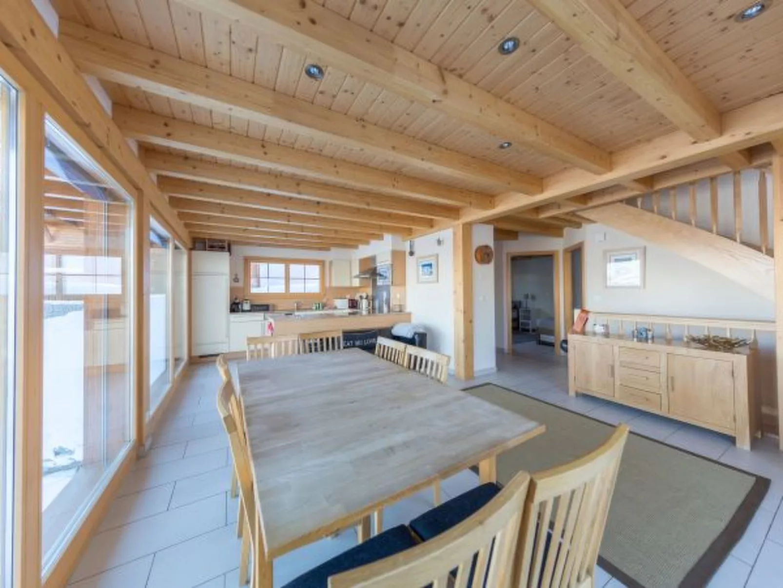 Chalet Nid Blanc wood burning hottub - Binnen