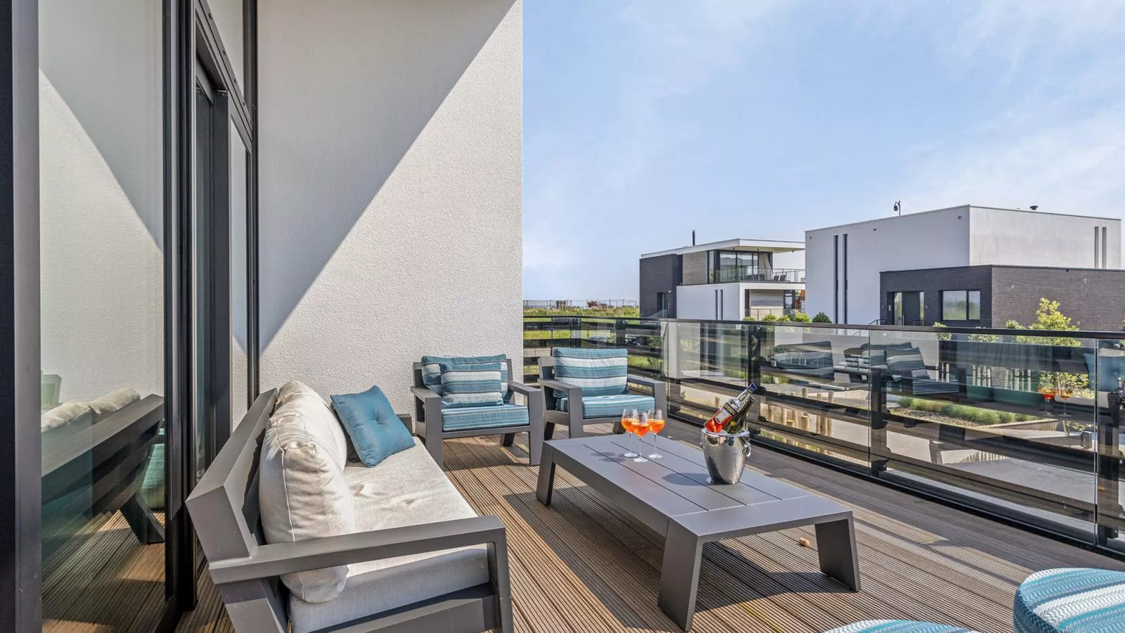 Zilte Watervilla - Terrasbalkon