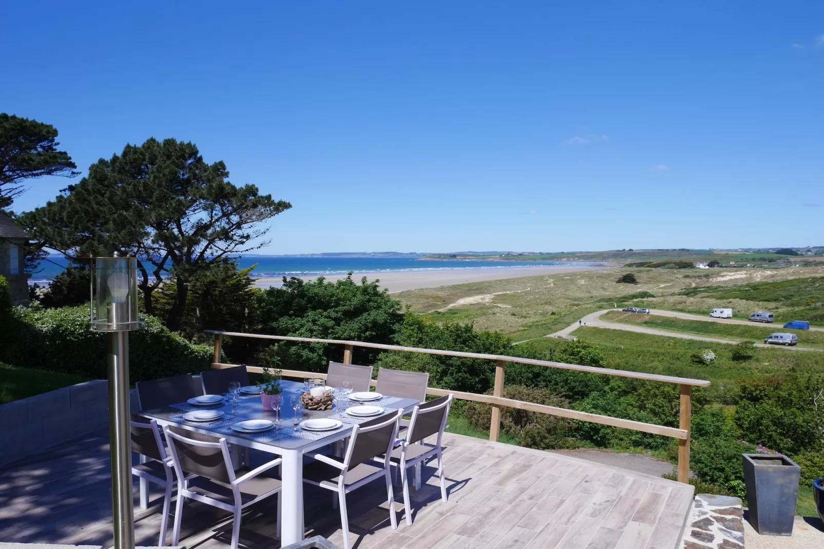 Ferienhaus mit Panorama-Meerblick Plonévez-Porzay - Terrasbalkon