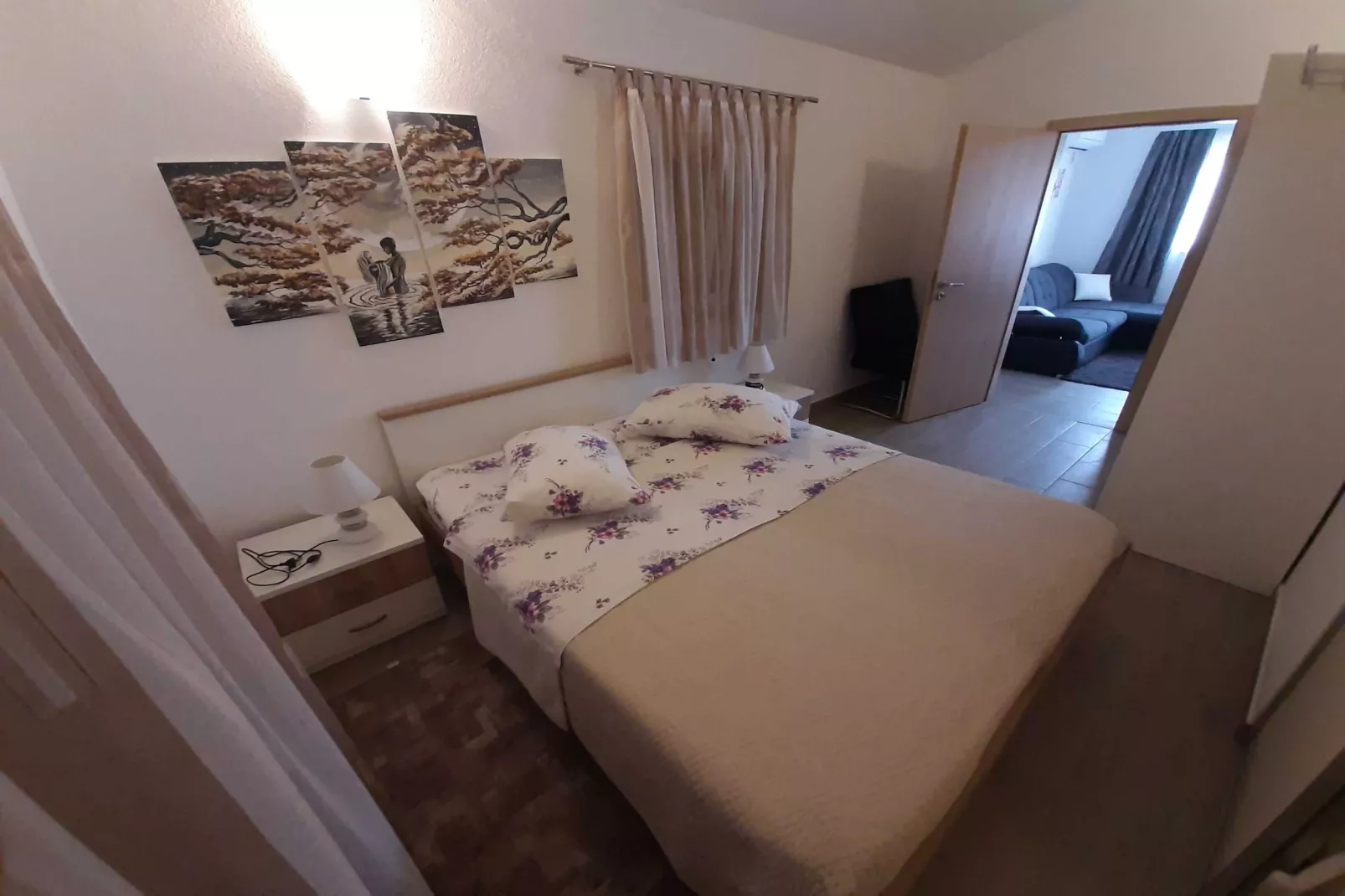 Cozy Apartments with Private Balcony Vinisce - Comfort Two Bedroom Apartment (Owner III) - Slaapkamer