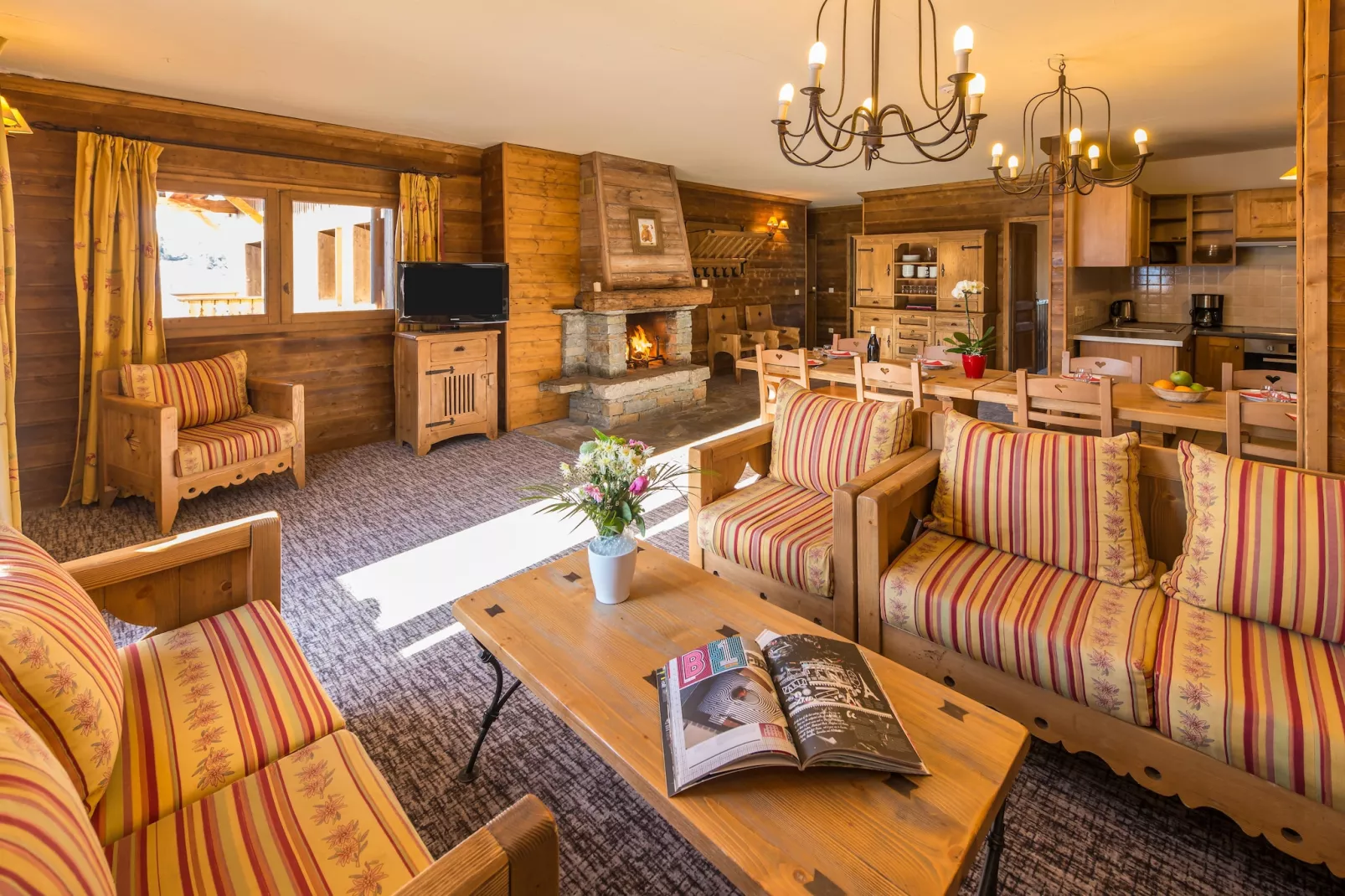 Chalet de L'Ours 4 - Woonkamer