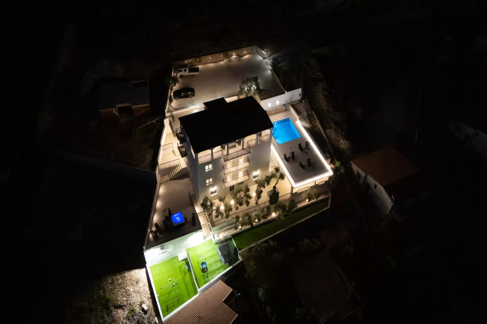 Villa La Fortezza with sea view - Buitenlucht