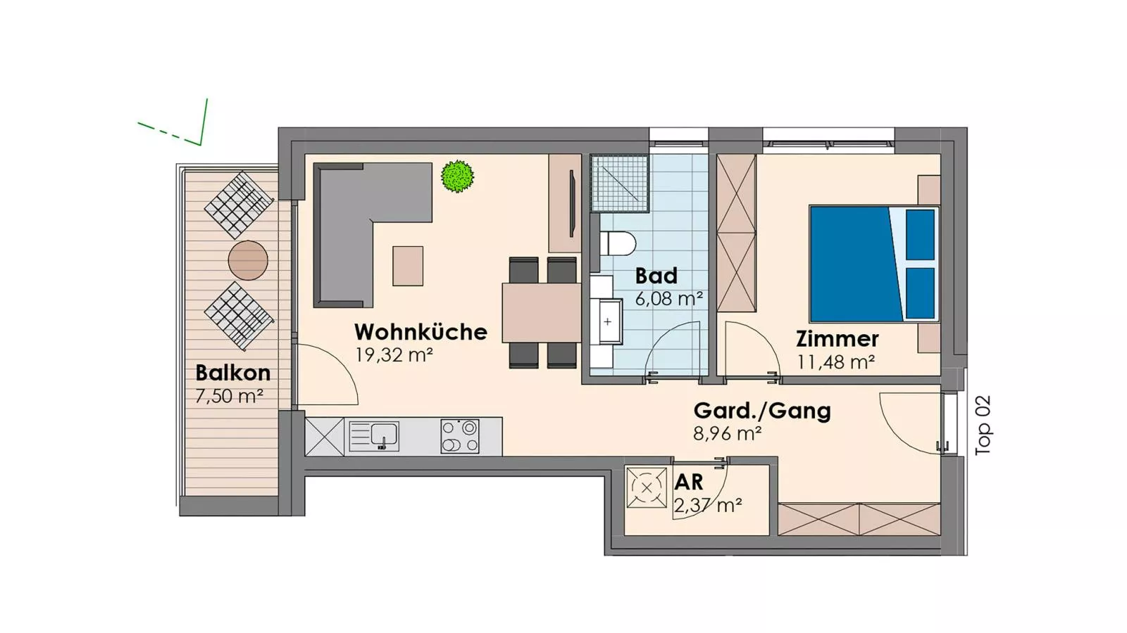 City Apartments Jenbach Top 2 - Plattegrond