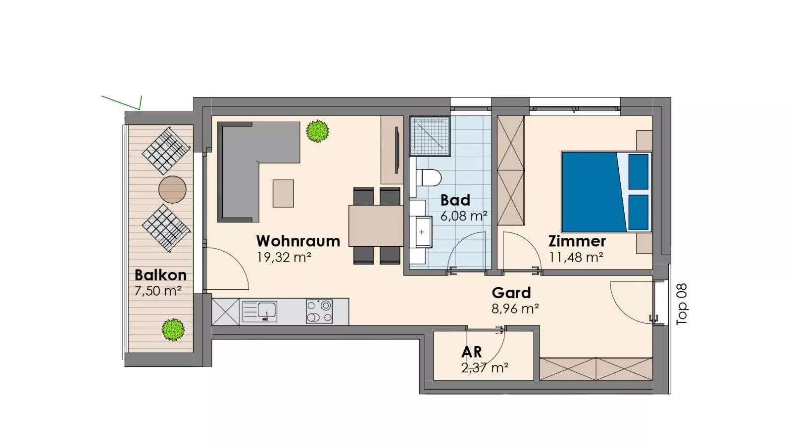 City Apartments Jenbach Top 8 - Plattegrond