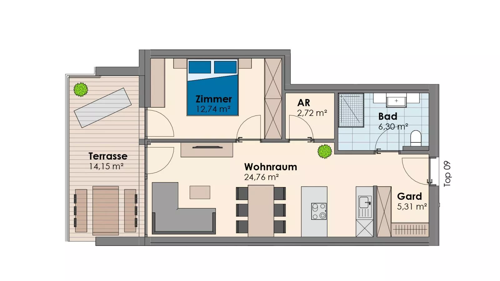 City Apartments Jenbach Top 9 - Plattegrond