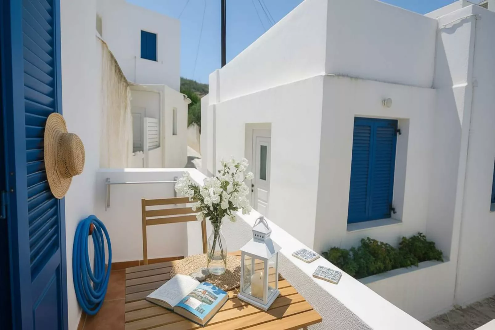 Picturesque Paros White House with Balcony Views - Buitenkant zomer