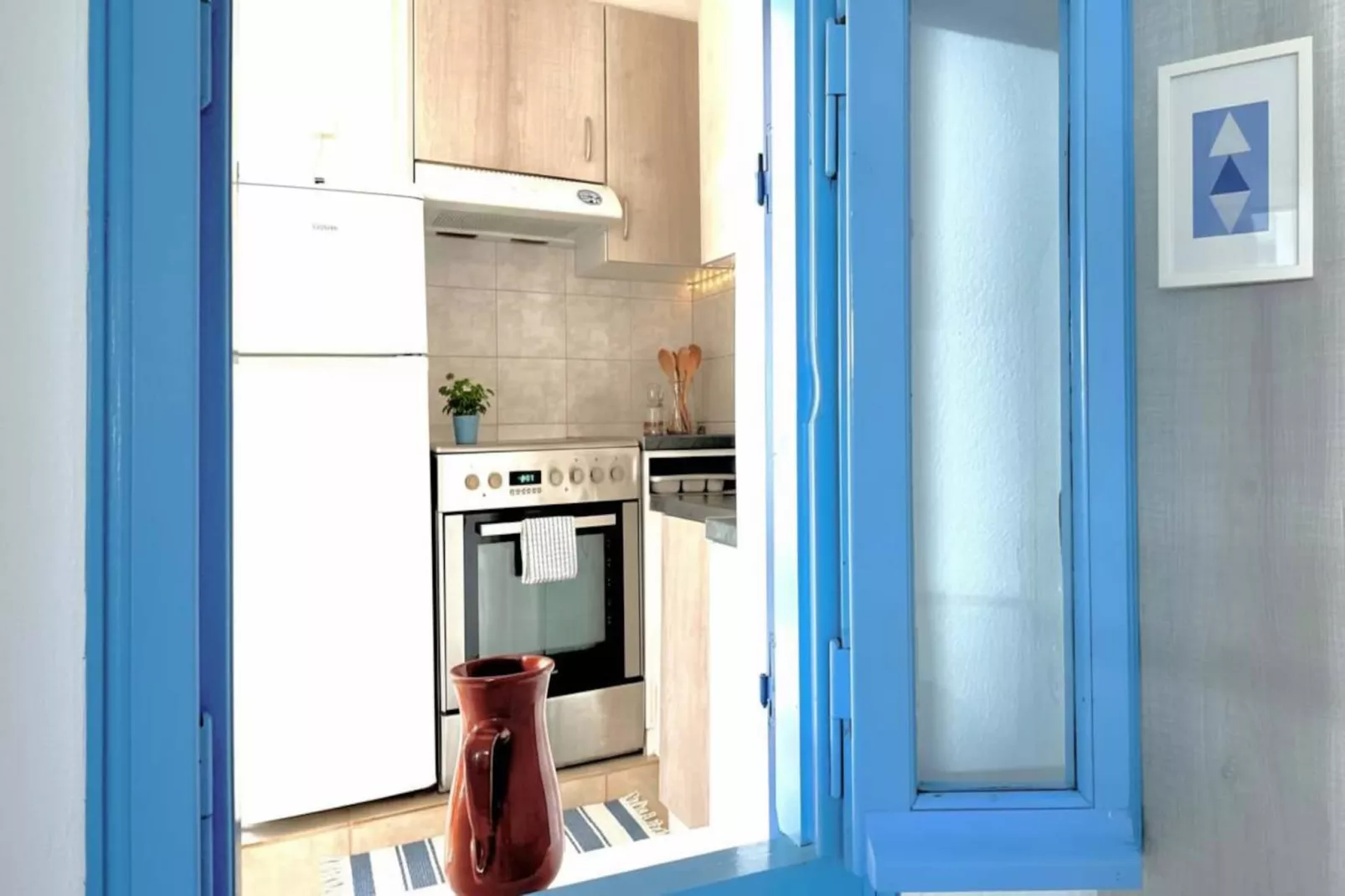 Chic White Marsis Paros Apt - Keuken