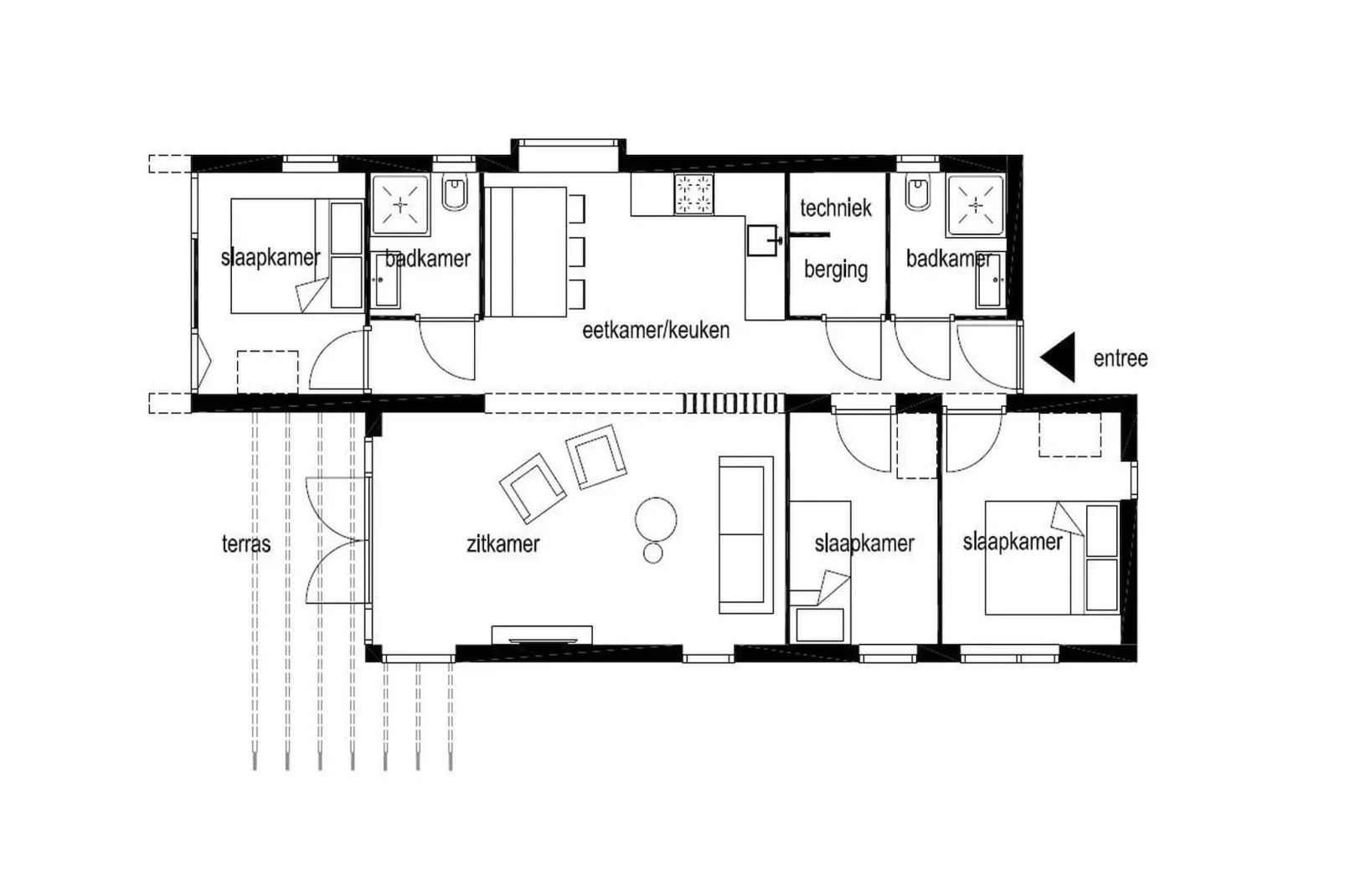 Bungalow Ocean Deluxe 6 Person - Plattegrond