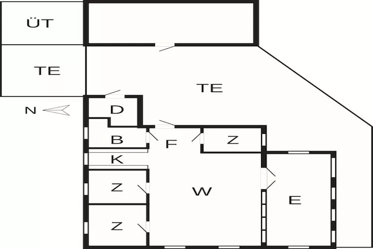 4 persoons vakantie huis in Hals - Plattegrond