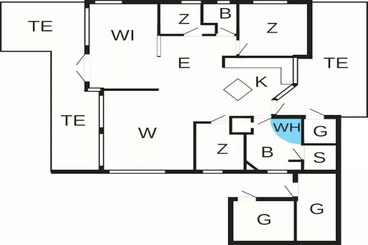 6 persoons vakantie huis in Sjølund - Plattegrond