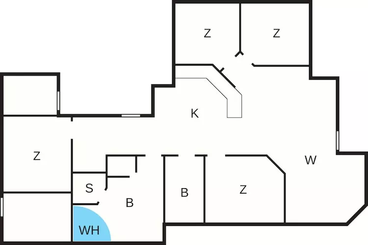 Vakantieoase in de natuur van Houstrup - Plattegrond