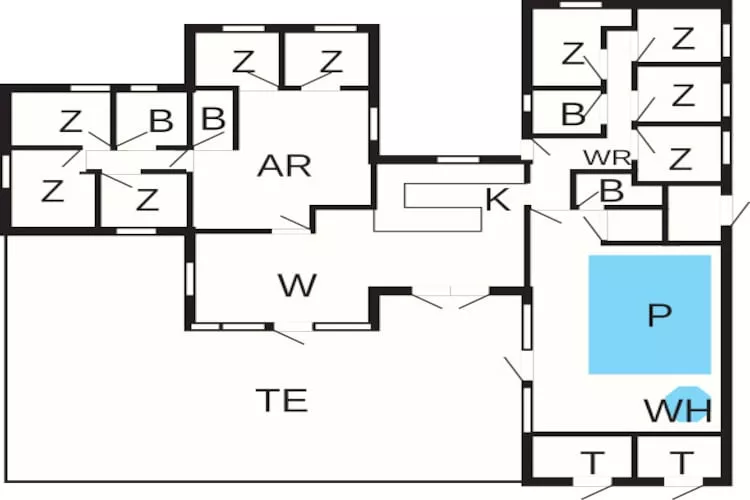22 persoons vakantie huis in Jerup - Plattegrond