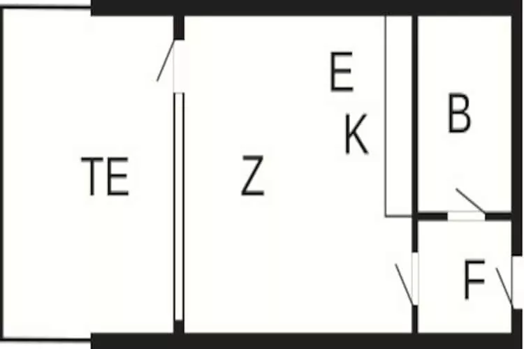 1 room,incl.electricity,Premium - Plattegrond