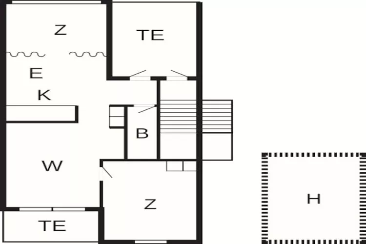 2½ room w/view,1 st floor - Plattegrond