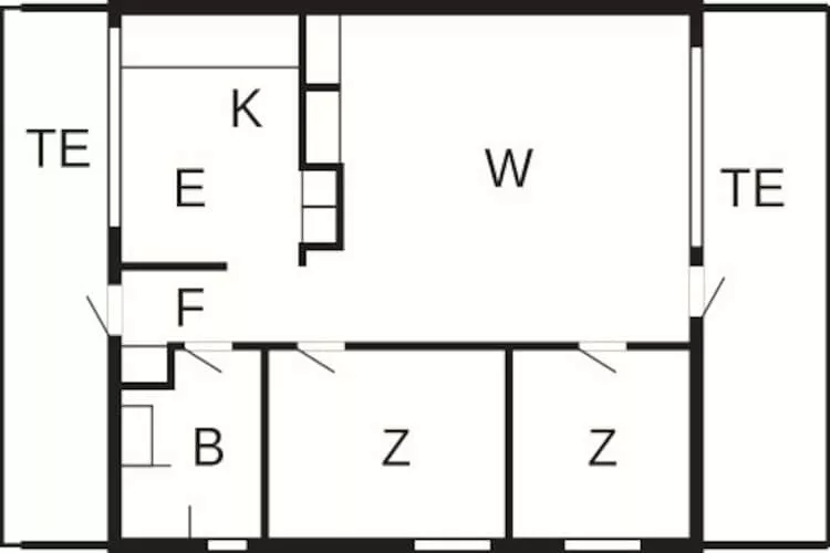 A-3½ room,close to beach - Plattegrond