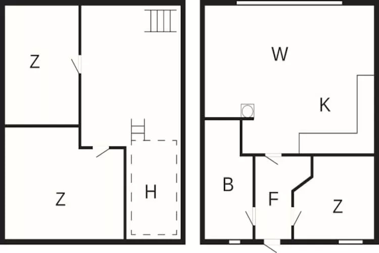 4½ room,2 level,attached house - Plattegrond