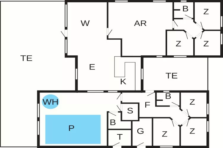 Luxe zwembad retraite in Nordborg -- By Traum Ferienwohnungen - Plattegrond