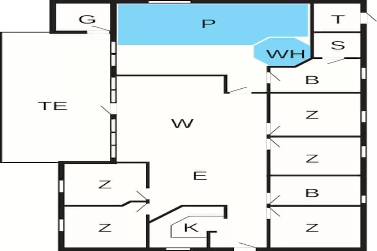Luxe vakantieverblijf met zwembad - Plattegrond