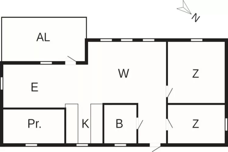 Gezellig huisje bij het meer en de zee - Plattegrond