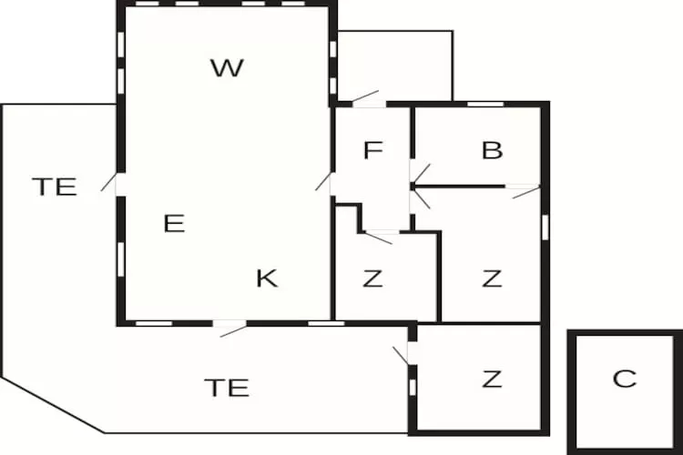 Modern vakantiehuisje vlakbij het strand - Plattegrond