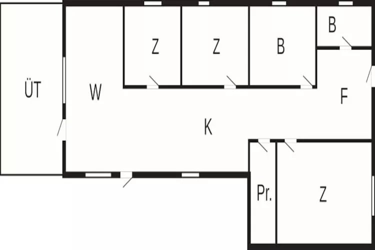 Vakantiehuis in Glesborg met terras - Plattegrond