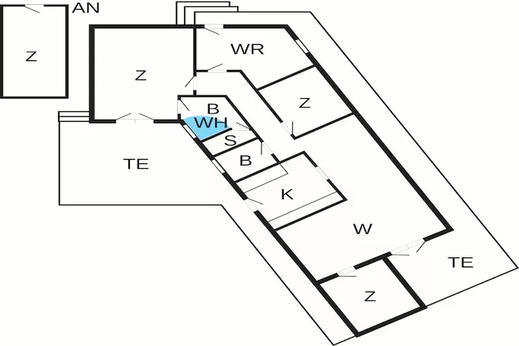 Spannend huisje aan zee - Plattegrond