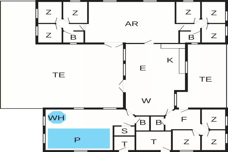 Luxe vakantieverblijf met zwembad - Plattegrond
