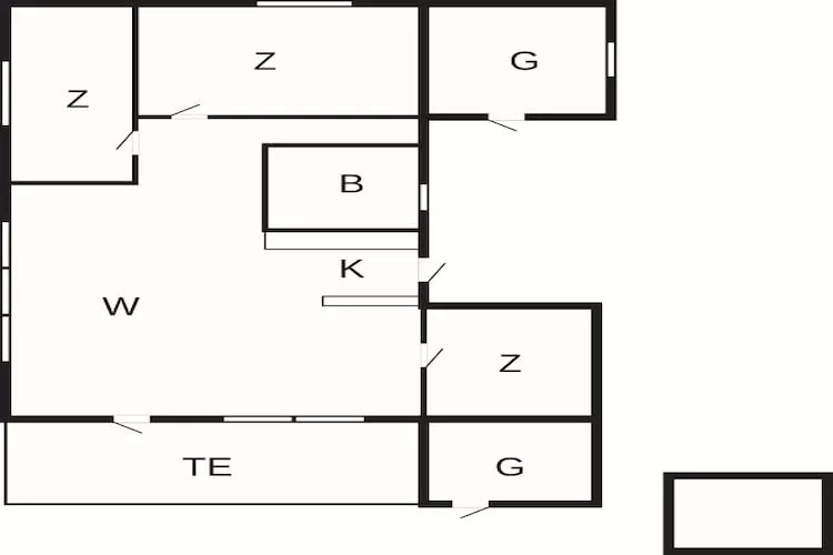 Woning aan zee in Snogebaek - Plattegrond