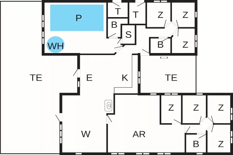 Luxe vakantieverblijf met zwembad - Plattegrond