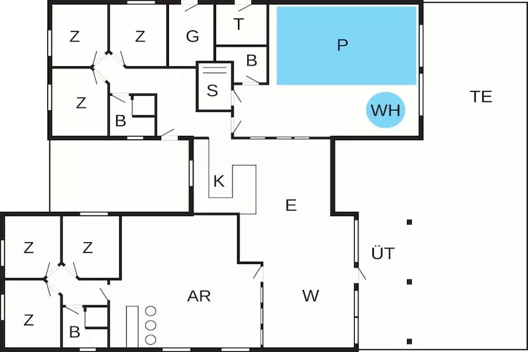 Luxe strandhuis met zwembad - Plattegrond