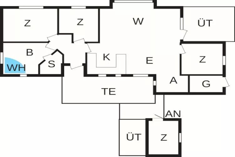 Licht strandhuis met sauna - Plattegrond