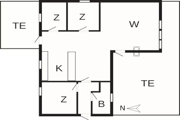 Ruime huisje in dennenbos -- By Traum Ferienwohnungen - Plattegrond