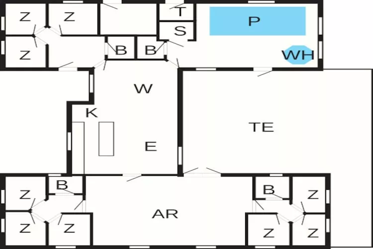 Luxe vakantieverblijf met zwembad - Plattegrond