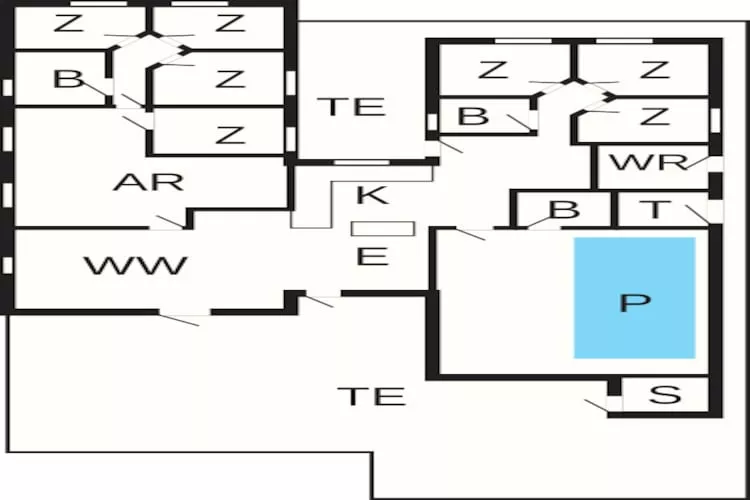 Luxe vakantieverblijf met zwembad - Plattegrond