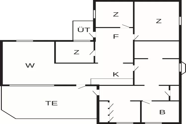Huisje aan het meer in Torsebo - Plattegrond