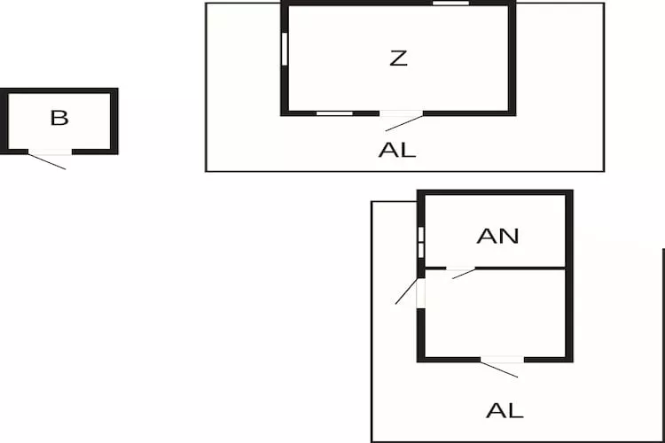 Hut aan zee met privésauna - Plattegrond