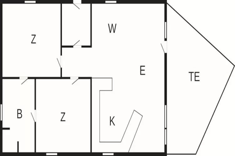 Vakantiehuis vlakbij de Noordzeedijk - Plattegrond