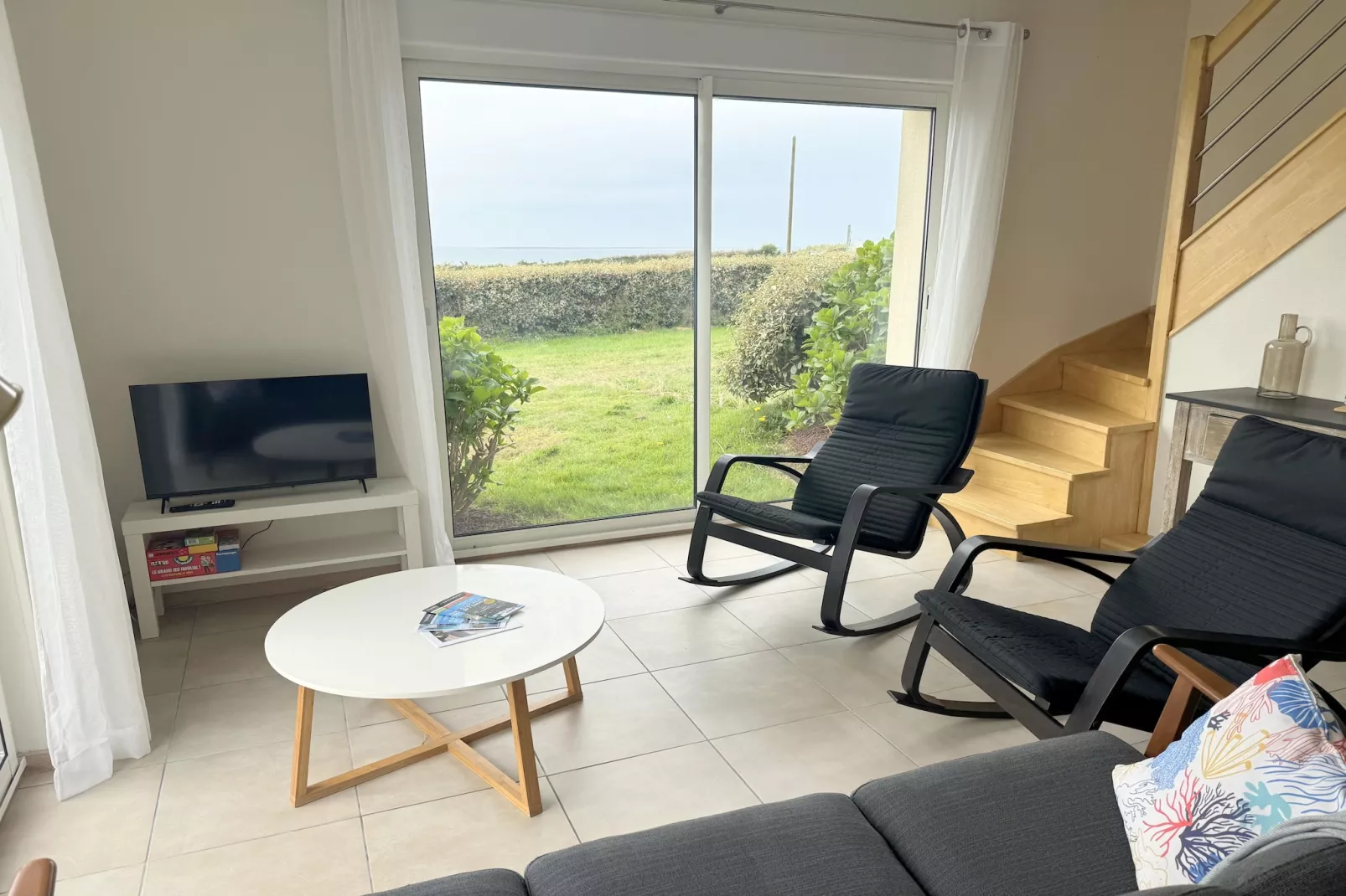 Ferienhaus mit Panoramablick Le Conquet - Woonkamer