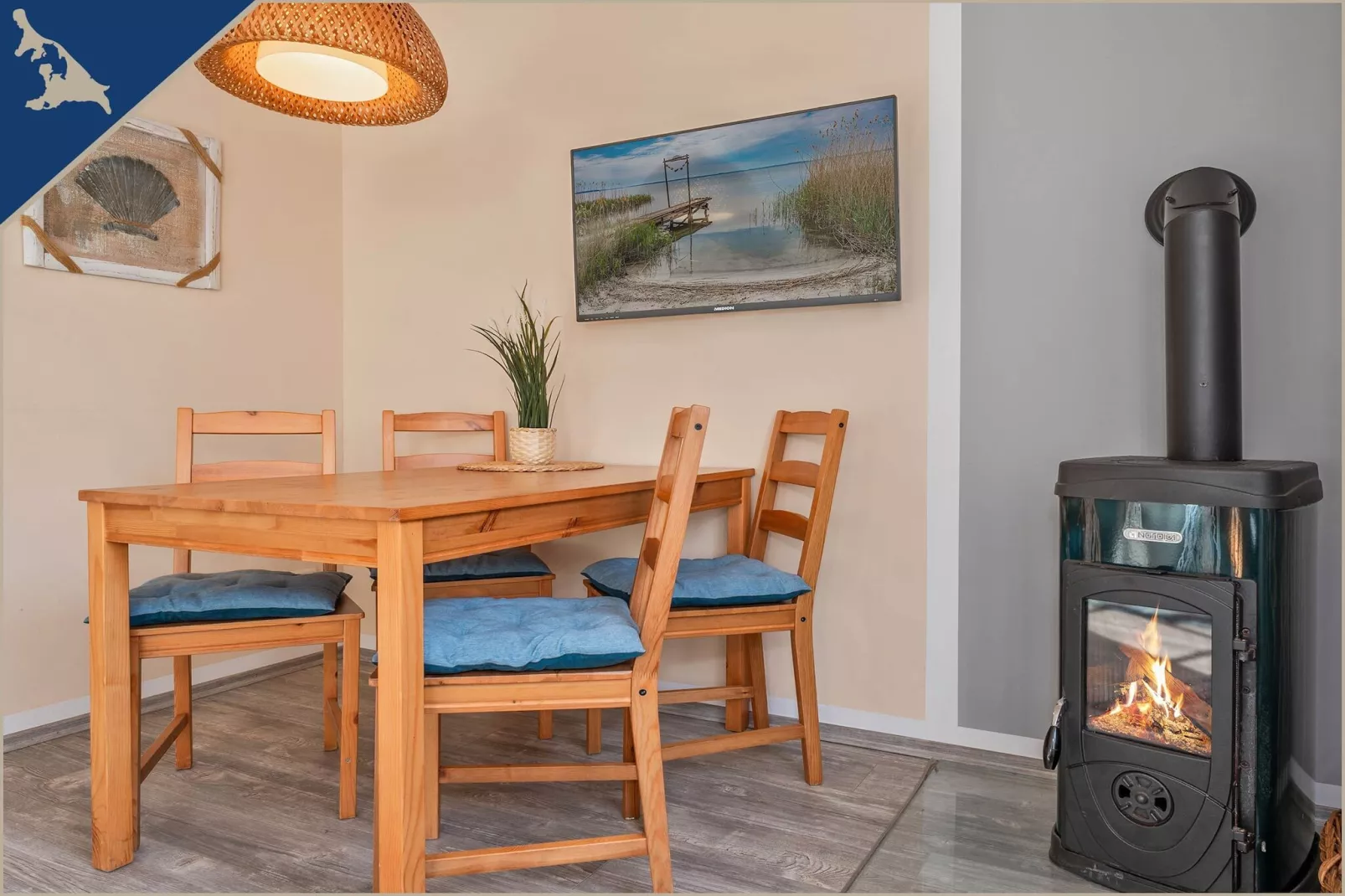 Ferienwohnung am Achterwasser Lütow 4 P - Woonkamer